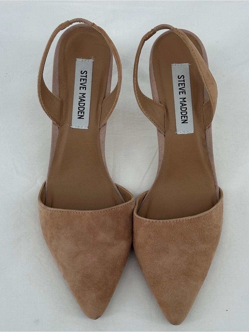 Steve Madden Tan Pointed Toe Suede Slingback Heels 9.5